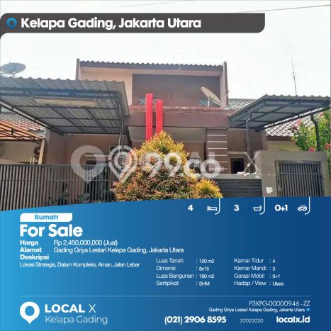 Rumah Strategis Minimalis Lb 100m2 di Kelapa Gading, Jakarta Utara Rumah Strategis Minimalis Lb 100m2 di Kelapa Gading, Jakarta Utara