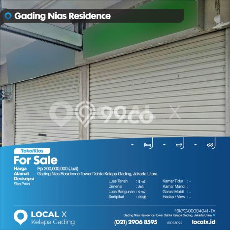 Unit Komersial Dijual di Kelapa Gading Jakarta Utara 9m2 Unit Komersial Dijual di Kelapa Gading Jakarta Utara 9m2