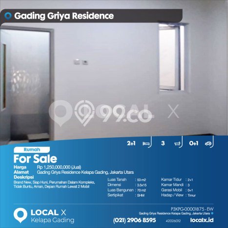 Rumah Modern Minimalis 2 Kamar Bisa Langsung Pindah di Kelapa Gading Rumah Modern Minimalis 2 Kamar Bisa Langsung Pindah di Kelapa Gading