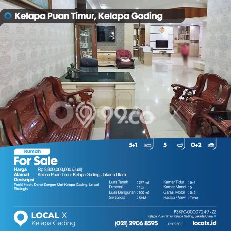 Dijual Hunian Mewah dengan Fasilitas Sekitar Lengkap di Kelapa Gading, Jakarta Utara Dijual Hunian Mewah dengan Fasilitas Sekitar Lengkap di Kelapa Gading, Jakarta Utara
