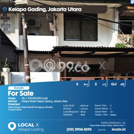 Dijual Rumah Strategis Bagus Punya 3 KT di Kelapa Gading Jakarta Utara SHM Dijual Rumah Strategis Bagus Punya 3 KT di Kelapa Gading Jakarta Utara SHM