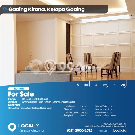 Siap Huni Hunian Elit 5 Kamar di Kelapa Gading Dekat ke Mana Saja Siap Huni Hunian Elit 5 Kamar di Kelapa Gading Dekat ke Mana Saja