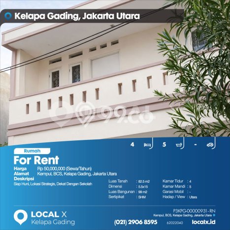 Lokasi terbaik! Rumah siap huni disewakan di Kelapa Gading LB 99m2 Lokasi terbaik! Rumah siap huni disewakan di Kelapa Gading LB 99m2