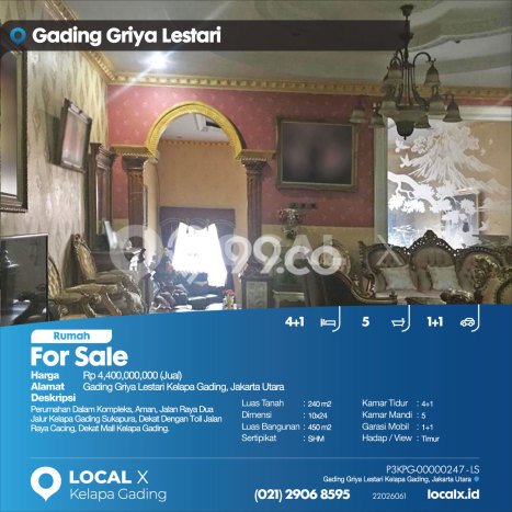 Rumah Eksklusif Dijual LT 240m2 di Kelapa Gading, Jakarta Utara Rumah Eksklusif Dijual LT 240m2 di Kelapa Gading, Jakarta Utara