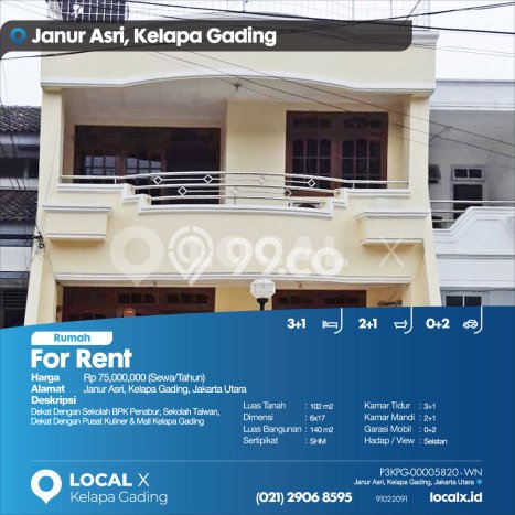 Disewakan Cepat Rumah Kondisi Baik di Kawasan Kelapa Gading, Jakarta Utara Disewakan Cepat Rumah Kondisi Baik di Kawasan Kelapa Gading, Jakarta Utara