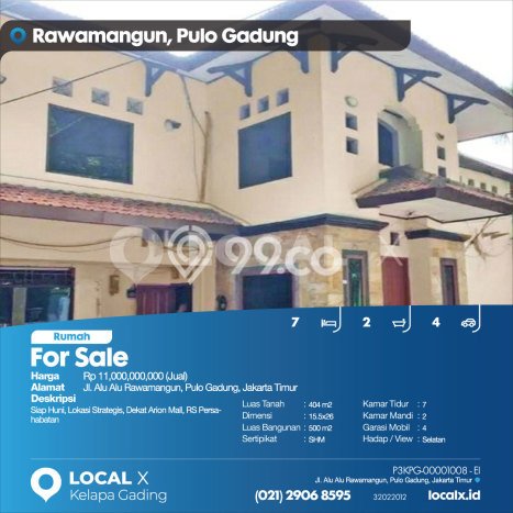 Rumah Mewah Siap Huni LT 404m2 di Pulo Gadung, Jakarta Timur Rumah Mewah Siap Huni LT 404m2 di Pulo Gadung, Jakarta Timur