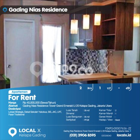 Hunian Apartemen Disewakan Terjangkau 35m2 di Kelapa Gading, Cocok untuk Hunian Anda Hunian Apartemen Disewakan Terjangkau 35m2 di Kelapa Gading, Cocok untuk Hunian Anda