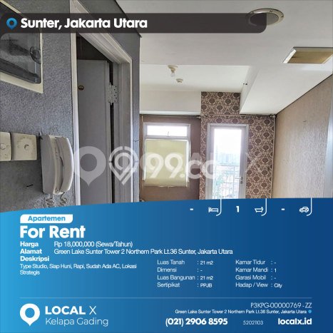 Sewa Apartemen Terjangkau 0 BR di Sunter Jakarta Utara Sewa Apartemen Terjangkau 0 BR di Sunter Jakarta Utara