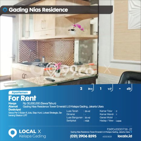 Sewa Sekarang Apartemen Strategis 2 KT, 1 KM di Kawasan Kelapa Gading Sewa Sekarang Apartemen Strategis 2 KT, 1 KM di Kawasan Kelapa Gading