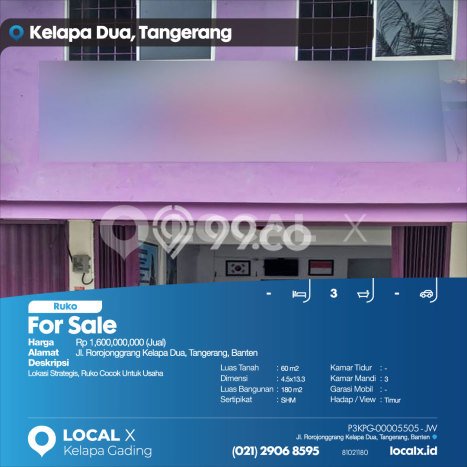 Ruko Bagus LT 60m2 LB 180m2 Dijual di Kelapa Dua Tangerang Ruko Bagus LT 60m2 LB 180m2 Dijual di Kelapa Dua Tangerang