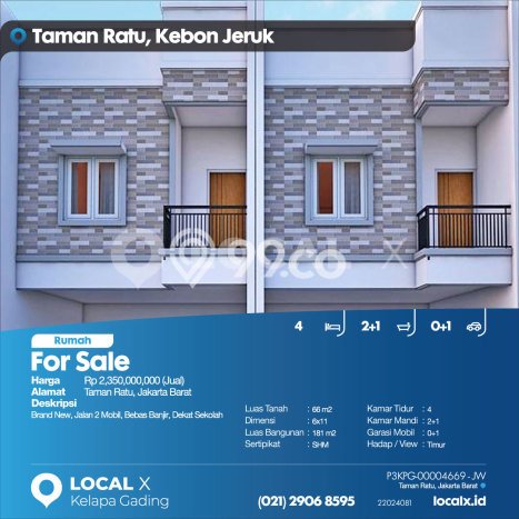 Rumah Minimalis 4 Kamar LT 66m2 di Taman Ratu Rumah Minimalis 4 Kamar LT 66m2 di Taman Ratu