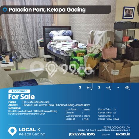 Dijual Apartemen 3 KT 2 KM di Kelapa Gading Dijual Apartemen 3 KT 2 KM di Kelapa Gading