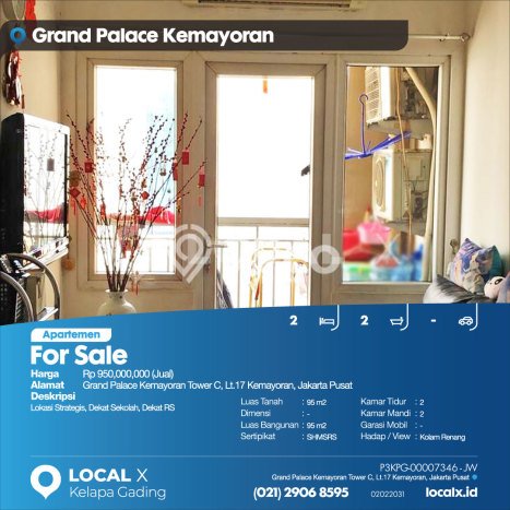 UNIT TERBAIK! Apartemen di Kemayoran, Jakarta Pusat, 2 KM, Luas 95m2m², Lokasi Strategis UNIT TERBAIK! Apartemen di Kemayoran, Jakarta Pusat, 2 KM, Luas 95m2m², Lokasi Strategis