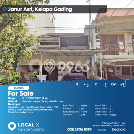 Hunian Mewah Siap Huni LT 102m2 di Kelapa Gading, Jakarta Utara Hunian Mewah Siap Huni LT 102m2 di Kelapa Gading, Jakarta Utara