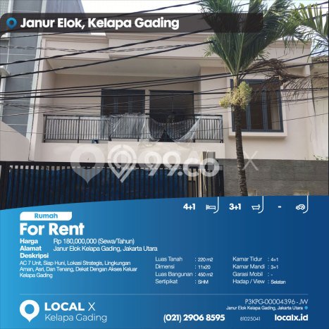 Rumah di Kelapa Gading, Siap Huni, LT 220m² Rumah di Kelapa Gading, Siap Huni, LT 220m²