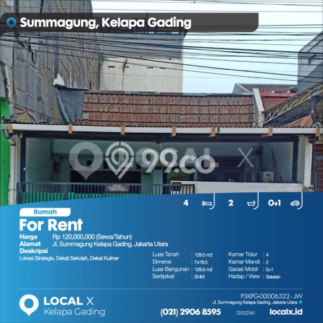 Disewakan segera hunian minimalis lokasi strategis 4 Kamar di Kelapa Gading, Jakarta Utara Disewakan segera hunian minimalis lokasi strategis 4 Kamar di Kelapa Gading, Jakarta Utara