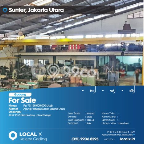 Gudang Dijual di Prime Area Jakarta Utara Luas 1944m2 Gudang Dijual di Prime Area Jakarta Utara Luas 1944m2