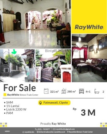 For Sale! Premium House LT 321m2 Desain Elegan di Fatmawati For Sale! Premium House LT 321m2 Desain Elegan di Fatmawati