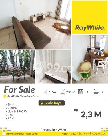 Dijual Hunian Rumah Nyaman 3 KT di Graha Raya, Tangerang Selatan Dijual Hunian Rumah Nyaman 3 KT di Graha Raya, Tangerang Selatan