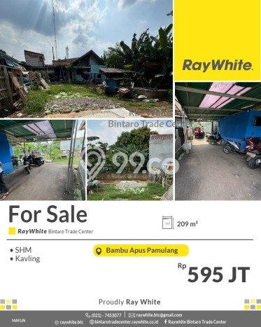 Untuk Dijual Tanah 209m2 di Bintaro, Tangerang Selatan Untuk Dijual Tanah 209m2 di Bintaro, Tangerang Selatan