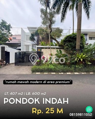 For Sale! Luxury House LT 407m2 Desain Modern di Pondok Indah For Sale! Luxury House LT 407m2 Desain Modern di Pondok Indah