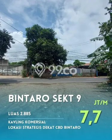Kavling Tanah untuk Dijual di Sektor 9-Bintaro, Tangerang Selatan, Luas 2885m2 Kavling Tanah untuk Dijual di Sektor 9-Bintaro, Tangerang Selatan, Luas 2885m2