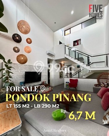 For Sale! Luxury House LT 155m2 Desain Modern di Pondok Pinang For Sale! Luxury House LT 155m2 Desain Modern di Pondok Pinang