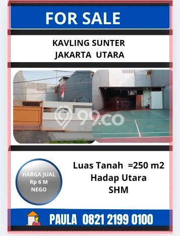 Untuk Dijual Tanah 250m2 di Sunter, Jakarta Utara Untuk Dijual Tanah 250m2 di Sunter, Jakarta Utara