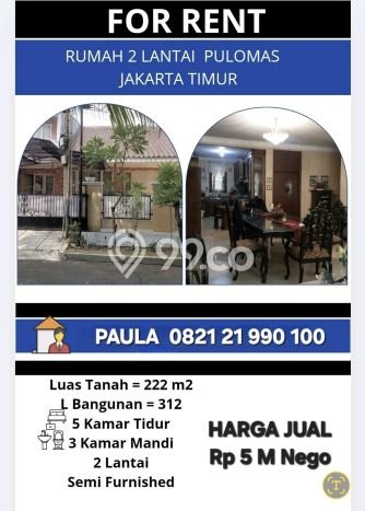 Ready to Use! Premium House LT 222m2 Desain Modern di Pulomas Ready to Use! Premium House LT 222m2 Desain Modern di Pulomas