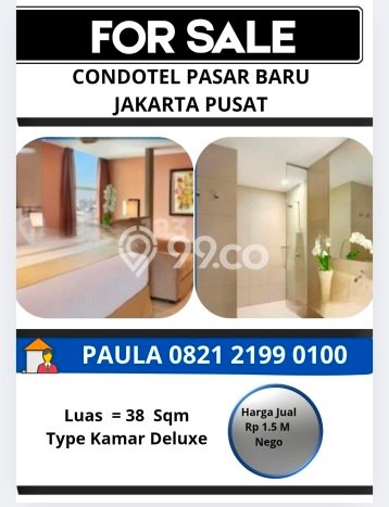 Siap Huni Apartemen di Jakarta Pusat 0 Kamar & 1 Kamar Mandi, Luas 38m2 Siap Huni Apartemen di Jakarta Pusat 0 Kamar & 1 Kamar Mandi, Luas 38m2