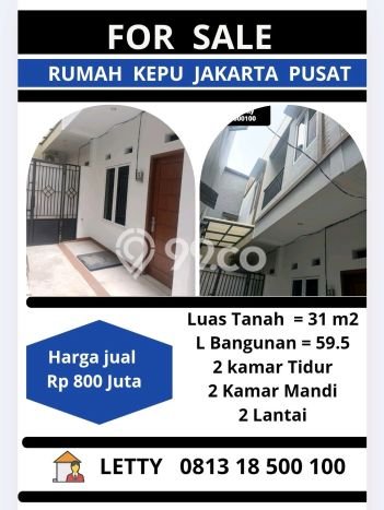 Jual Rumah Bagus Siap Huni LB 59m2 di Kemayoran, Jakarta Pusat Jual Rumah Bagus Siap Huni LB 59m2 di Kemayoran, Jakarta Pusat