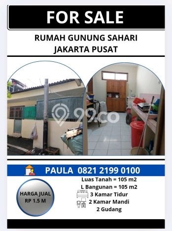 Hunian Nyaman Asri 3 KT Siap Pakai di Gunung Sahari Jakarta Pusat Hunian Nyaman Asri 3 KT Siap Pakai di Gunung Sahari Jakarta Pusat