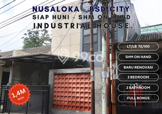 Rumah Luas Asri 3 KT Siap Pakai di BSD Nusaloka Tangerang Rumah Luas Asri 3 KT Siap Pakai di BSD Nusaloka Tangerang
