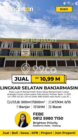 Ruko Dijual di Banjarmasin LT 500m2 & LB 1500m2 Lokasi Terbaik! Ruko Dijual di Banjarmasin LT 500m2 & LB 1500m2 Lokasi Terbaik!