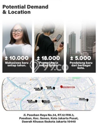Dijual Hunian Mewah dengan Fasilitas Sekitar Lengkap di Senen, Jakarta Pusat Dijual Hunian Mewah dengan Fasilitas Sekitar Lengkap di Senen, Jakarta Pusat