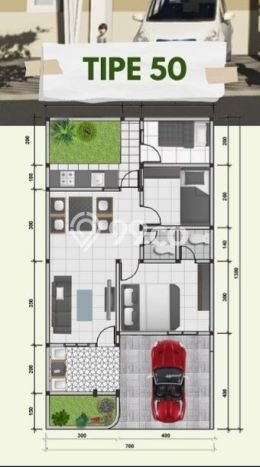 Hunian Cantik Modern Lb 50m2 di Makassar, Makassar Hunian Cantik Modern Lb 50m2 di Makassar, Makassar