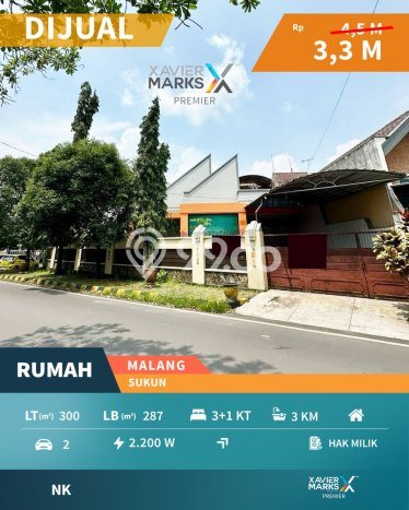 For Sale! Luxury House LT 300m2 Desain Elegan di Malang Kota For Sale! Luxury House LT 300m2 Desain Elegan di Malang Kota
