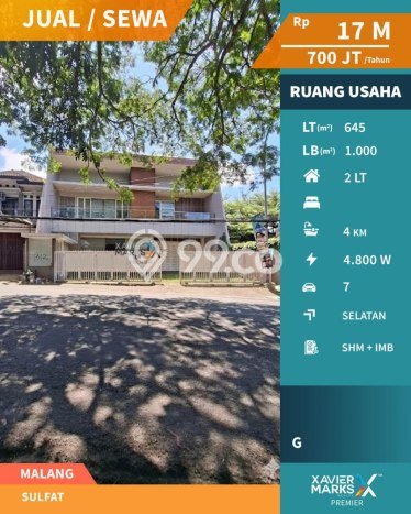 Komersial Bagus LT 645m2 LB 1000m2 Dijual di Blimbing Malang Komersial Bagus LT 645m2 LB 1000m2 Dijual di Blimbing Malang