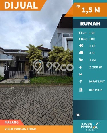 Dijual Rumah Modern 3 KT di Villa Puncak Tidar, Malang Dijual Rumah Modern 3 KT di Villa Puncak Tidar, Malang