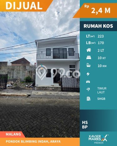 Kos-kosan Dijual di Araya Malang Luas 170m2 Kos-kosan Dijual di Araya Malang Luas 170m2
