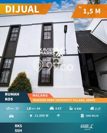 Unit Kost Dijual di Araya dengan 4 Kamar Area Strategis Unit Kost Dijual di Araya dengan 4 Kamar Area Strategis