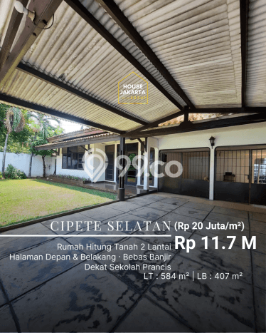 Kavling Tanah untuk Dijual di Cipete, Jakarta Selatan, Luas 584m2 Kavling Tanah untuk Dijual di Cipete, Jakarta Selatan, Luas 584m2