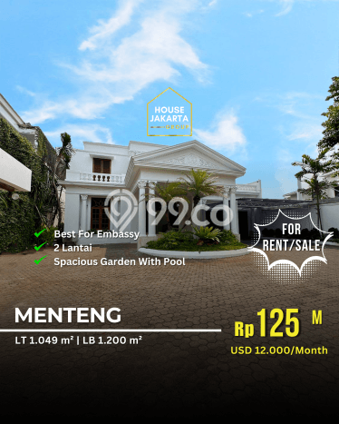Hunian Eksklusif Dijual LT 1049m2 di Menteng, Jakarta Pusat Hunian Eksklusif Dijual LT 1049m2 di Menteng, Jakarta Pusat