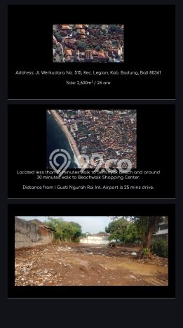 Tanah Dijual Area Strategis di Legian Badung 2610m2 Tanah Dijual Area Strategis di Legian Badung 2610m2