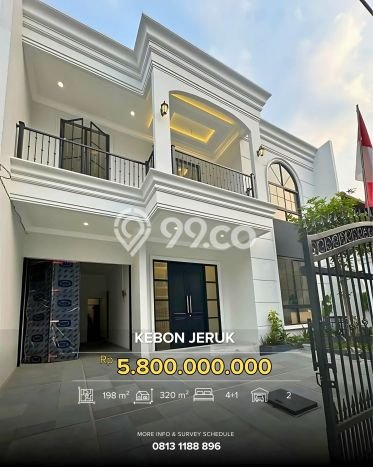 Rumah Mewah Siap Huni LT 198m2 di Kebon Jeruk, Jakarta Barat Rumah Mewah Siap Huni LT 198m2 di Kebon Jeruk, Jakarta Barat