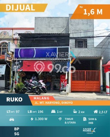Ruko For Sale di Kawasan Lowokwaru, Malang Harga Kompetitif Ruko For Sale di Kawasan Lowokwaru, Malang Harga Kompetitif