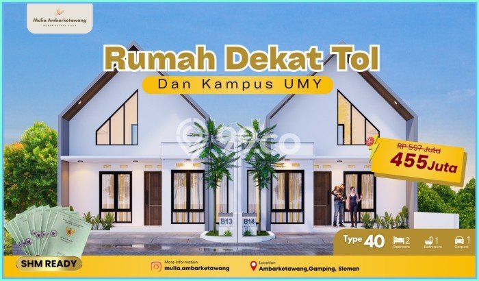 For Sale Rumah 2 Kamar Lokasi Strategis Bagus dan Strategis di Gamping For Sale Rumah 2 Kamar Lokasi Strategis Bagus dan Strategis di Gamping