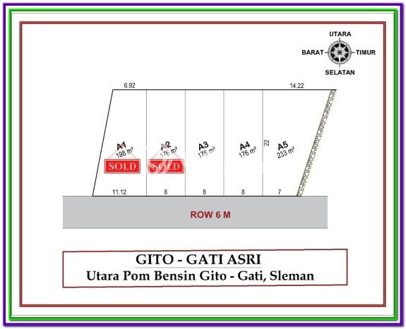 Lahan Kosong Dijual di Sleman dengan Area 176m2 Lahan Kosong Dijual di Sleman dengan Area 176m2