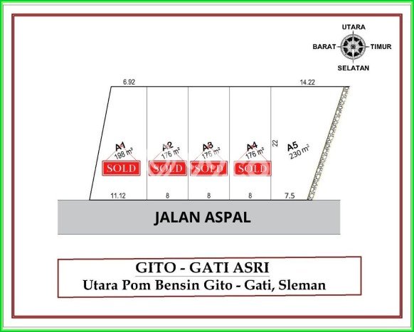 Tanah Komersial Kawasan Sleman, Luas 230m², Lokasi Strategis Tanah Komersial Kawasan Sleman, Luas 230m², Lokasi Strategis
