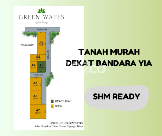 Tanah Kawasan Godean, Luas 98m², Status Hak Milik, Akses Godean, Sleman, Sleman Tanah Kawasan Godean, Luas 98m², Status Hak Milik, Akses Godean, Sleman, Sleman